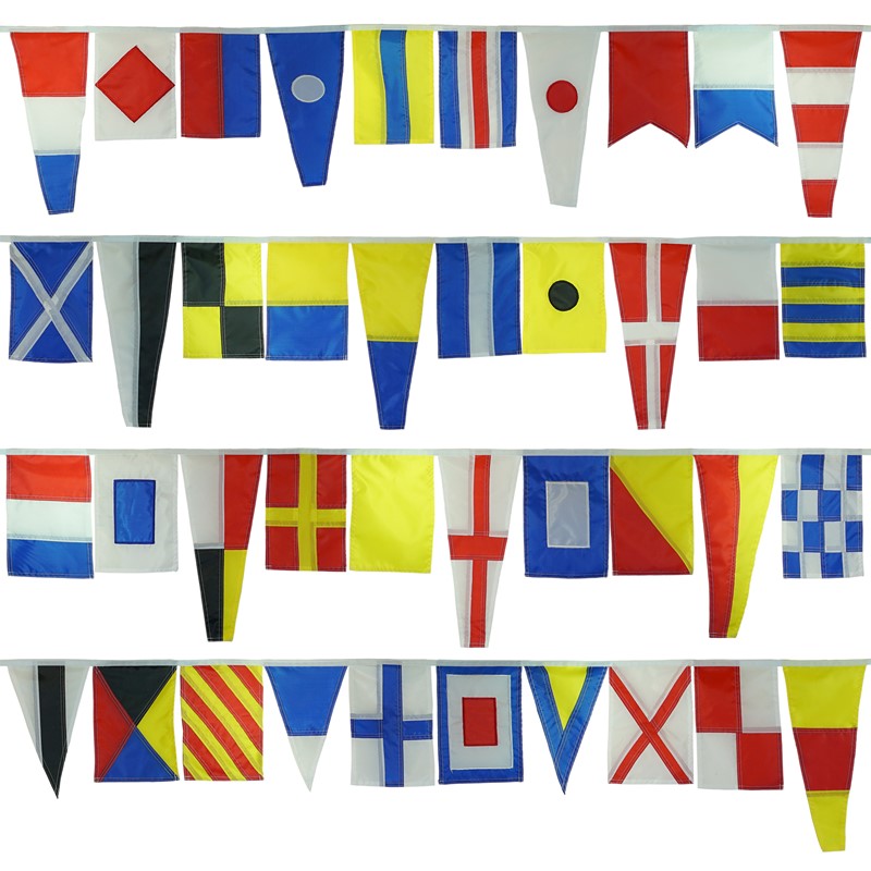 Beach Party 12 Feet Details about   Naval Signal Flags/ Flag String of 40 flags Bunting 